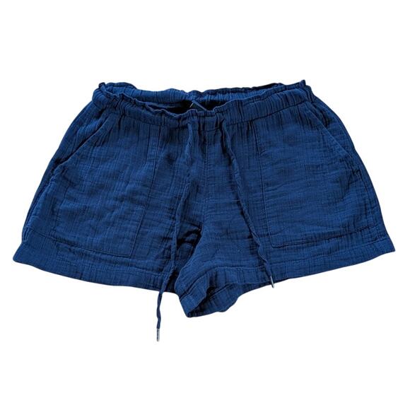 GAP Cotton Shorts Womens S Blue Pull On Drawstring Lightweight 4" Waist 28 - Picture 1 of 10